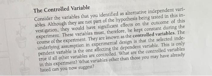 what is the dependent variable in the experiment shown