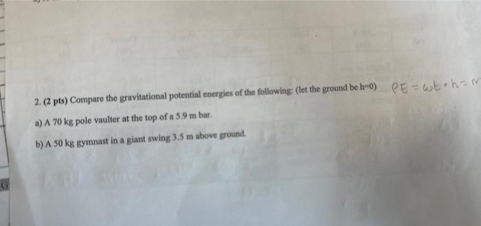 Solved Pts Compare The Gravitational Potential Chegg Com