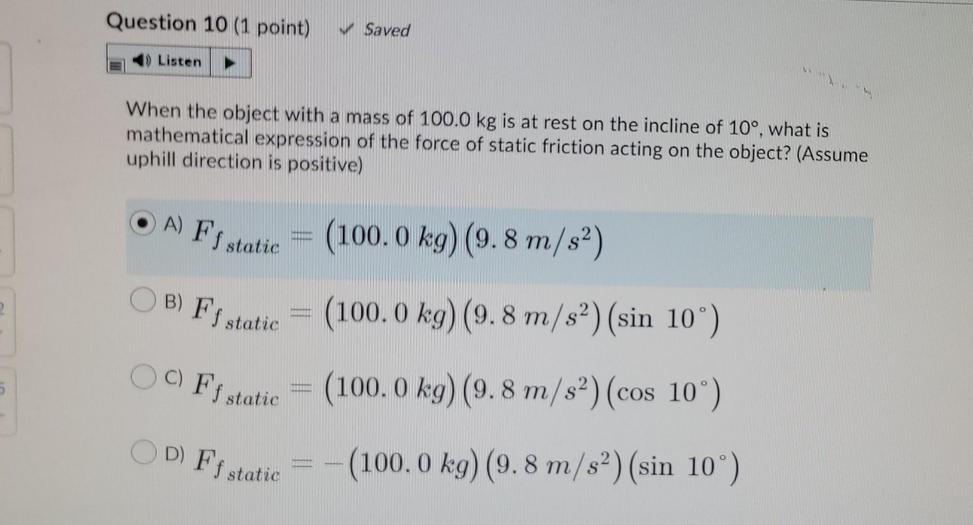 Solved Question 11 (1 point) ( Listen Continue with Question | Chegg.com