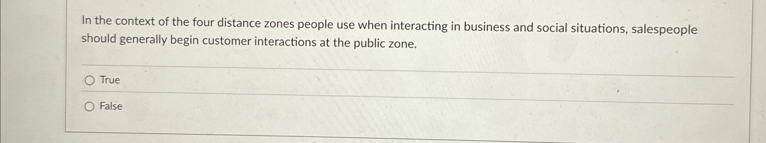 Solved In the context of the four distance zones people use | Chegg.com