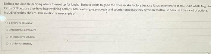 Solved Barbara and Julie are deciding where to meet up for | Chegg.com