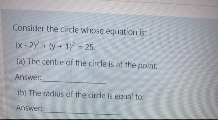 Consider The Circle Whose Equation Is X 2 2 Y Chegg Com