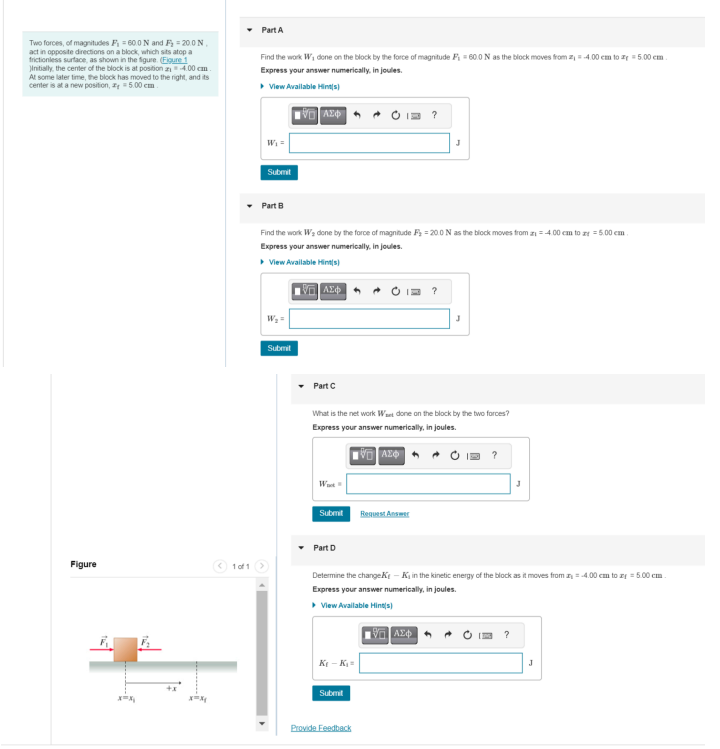 Solved Part CWhat is the net work Waet ﻿done on the block | Chegg.com