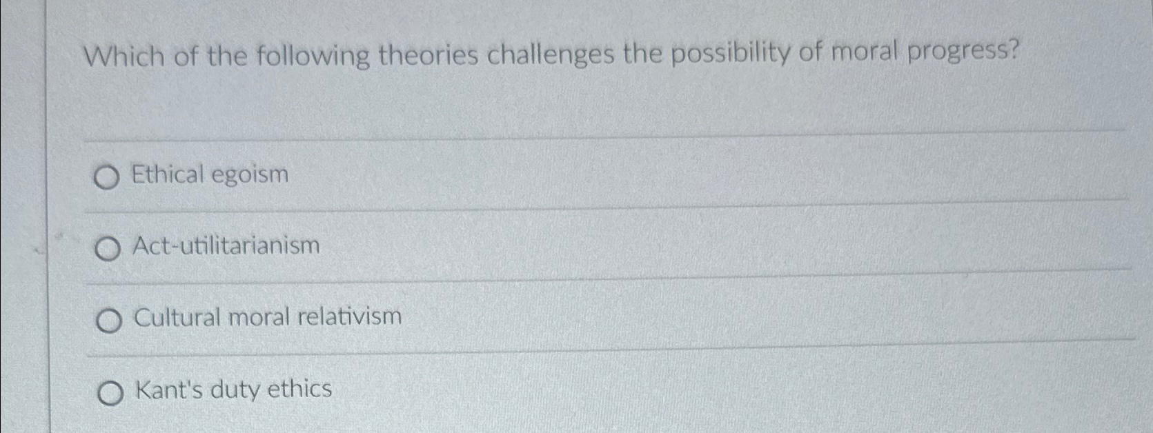 Solved Which of the following theories challenges the | Chegg.com