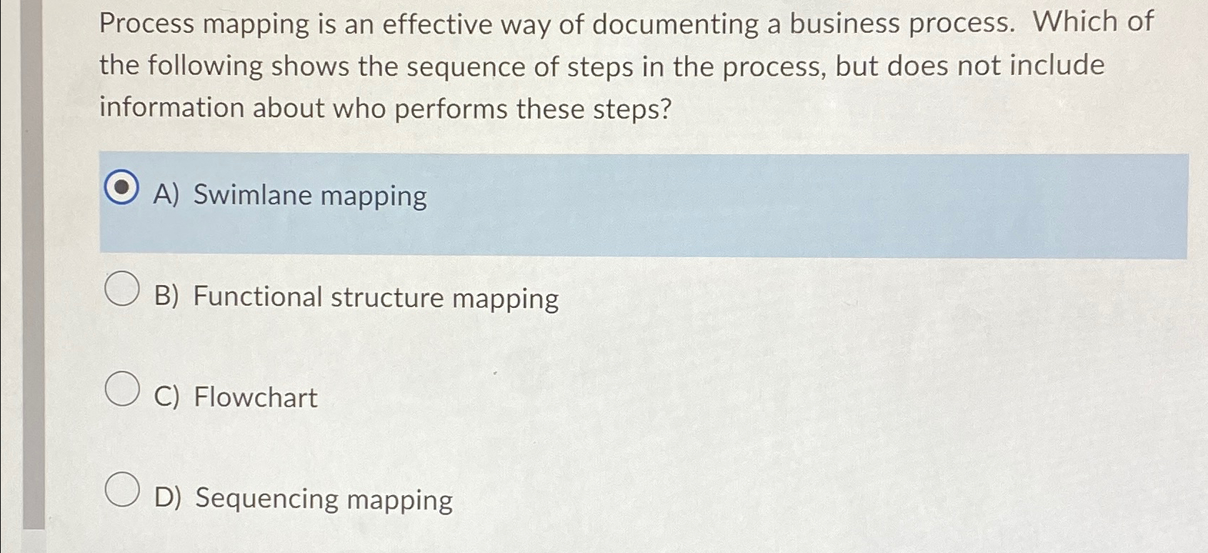 Solved Process mapping is an effective way of documenting a | Chegg.com