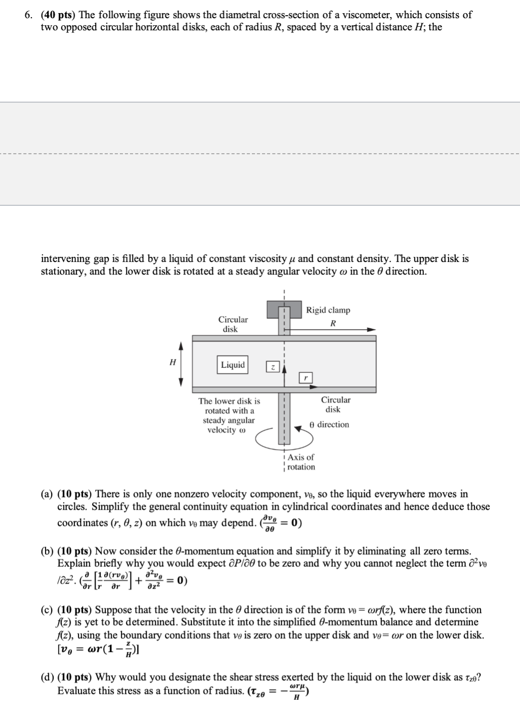 Solved Answer the questions in ﻿the picture about fluid | Chegg.com