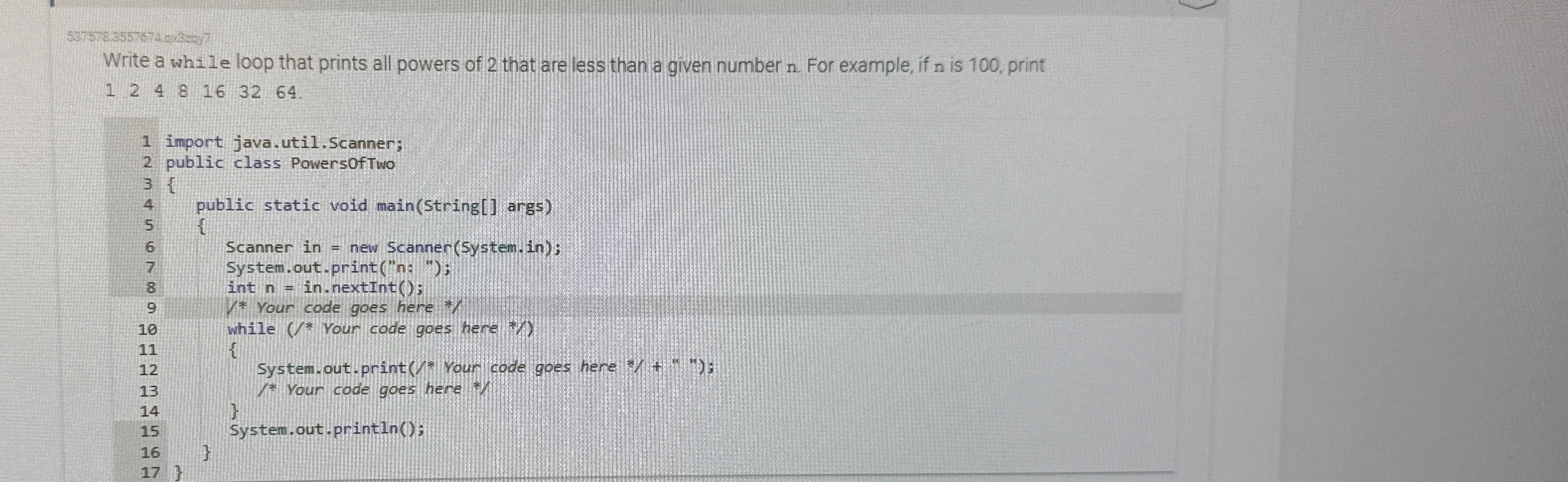 Solved 537528.35576746i3207Write a while loop that prints | Chegg.com