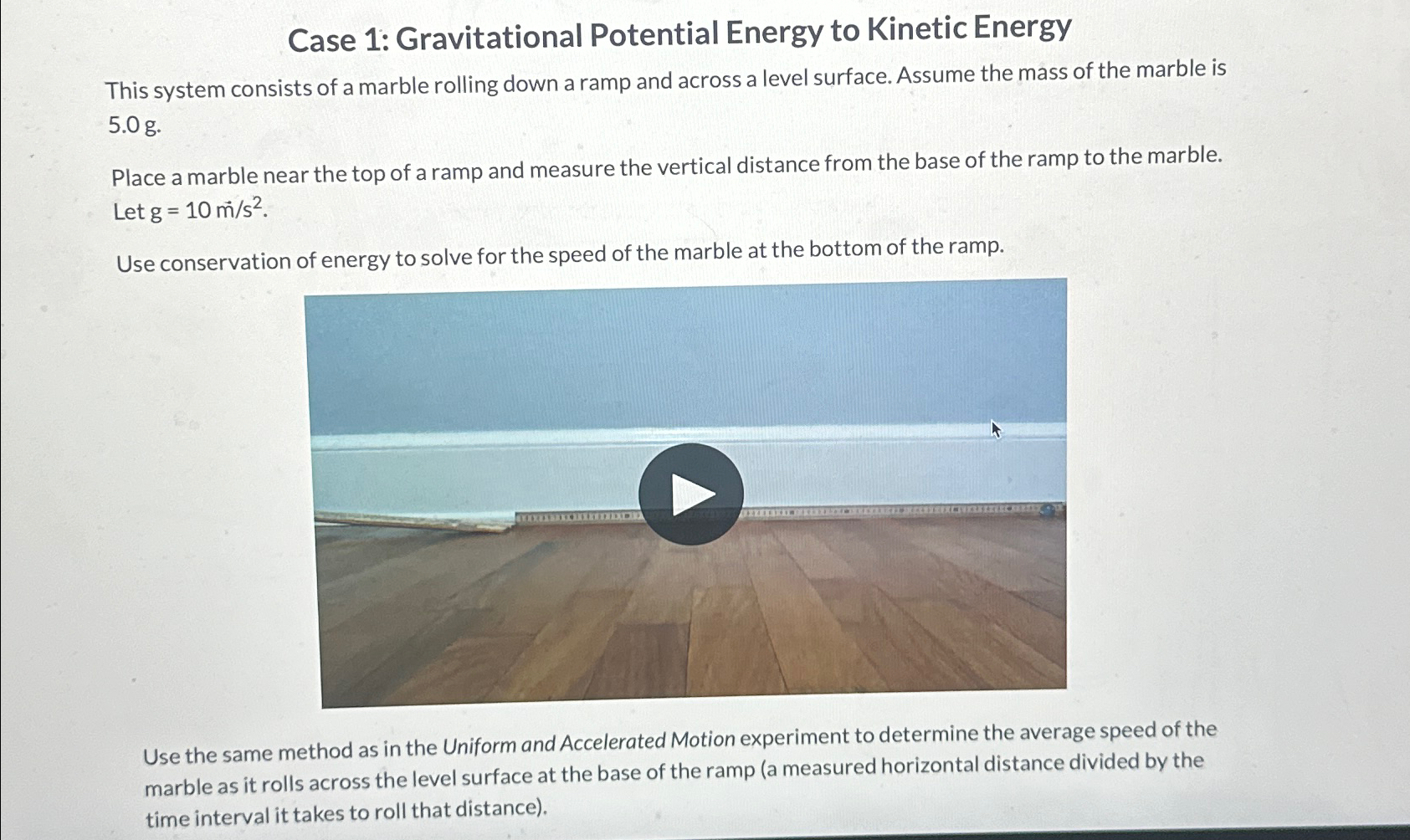 Solved Case 1: Gravitational Potential Energy to Kinetic | Chegg.com
