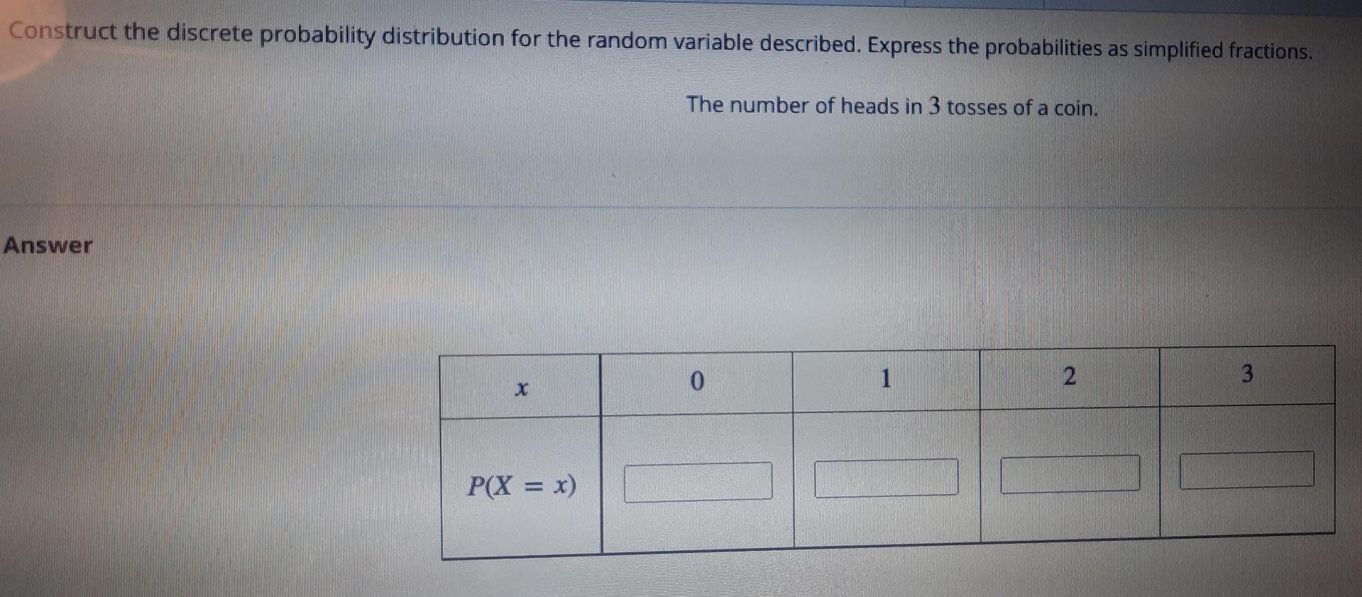 Solved Construct The Discrete Probability Distribution For | Chegg.com