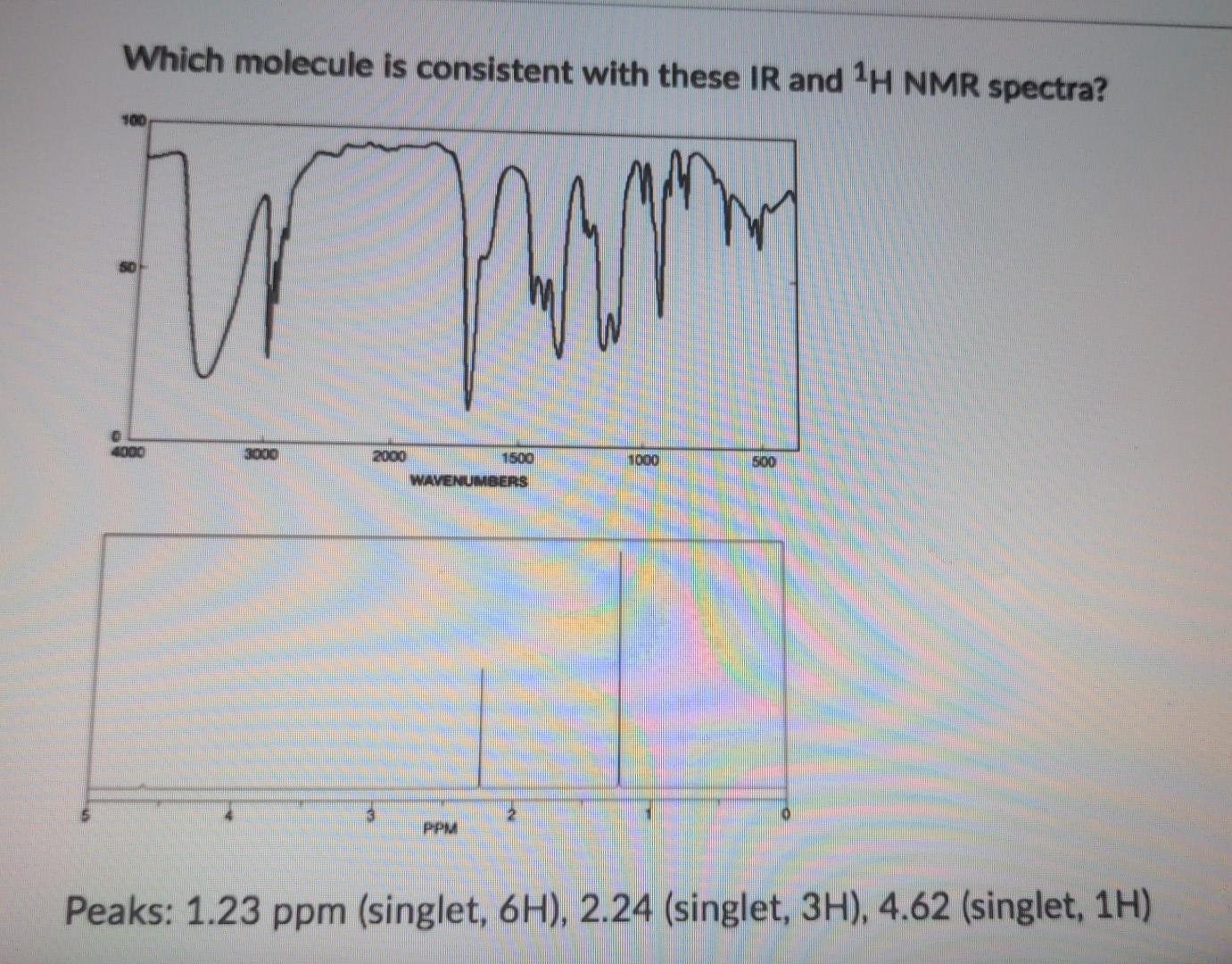 Solved Which molecule is consistent with these IR and 1H NMR | Chegg.com