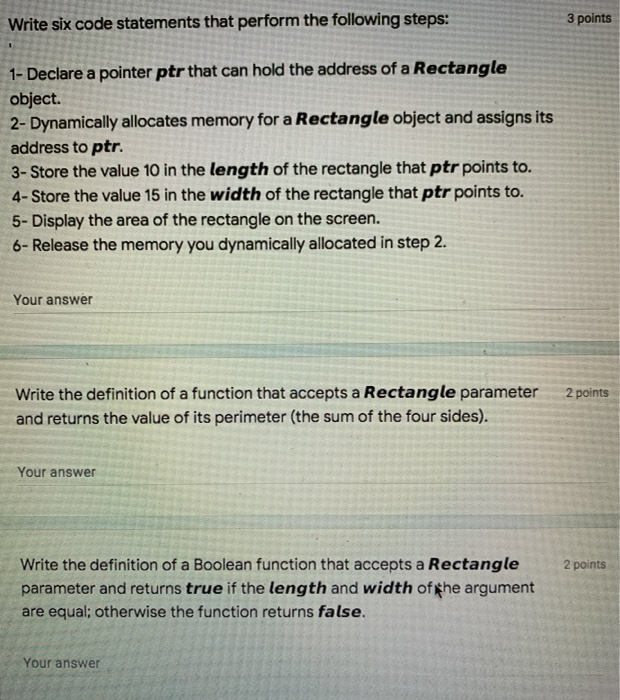 Solved Write six code statements that perform the following | Chegg.com