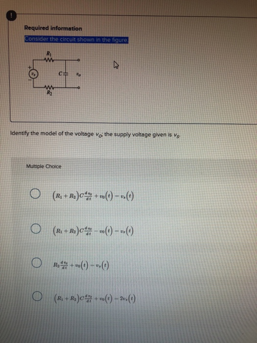 Solved Required information Consider the circuit shown in | Chegg.com
