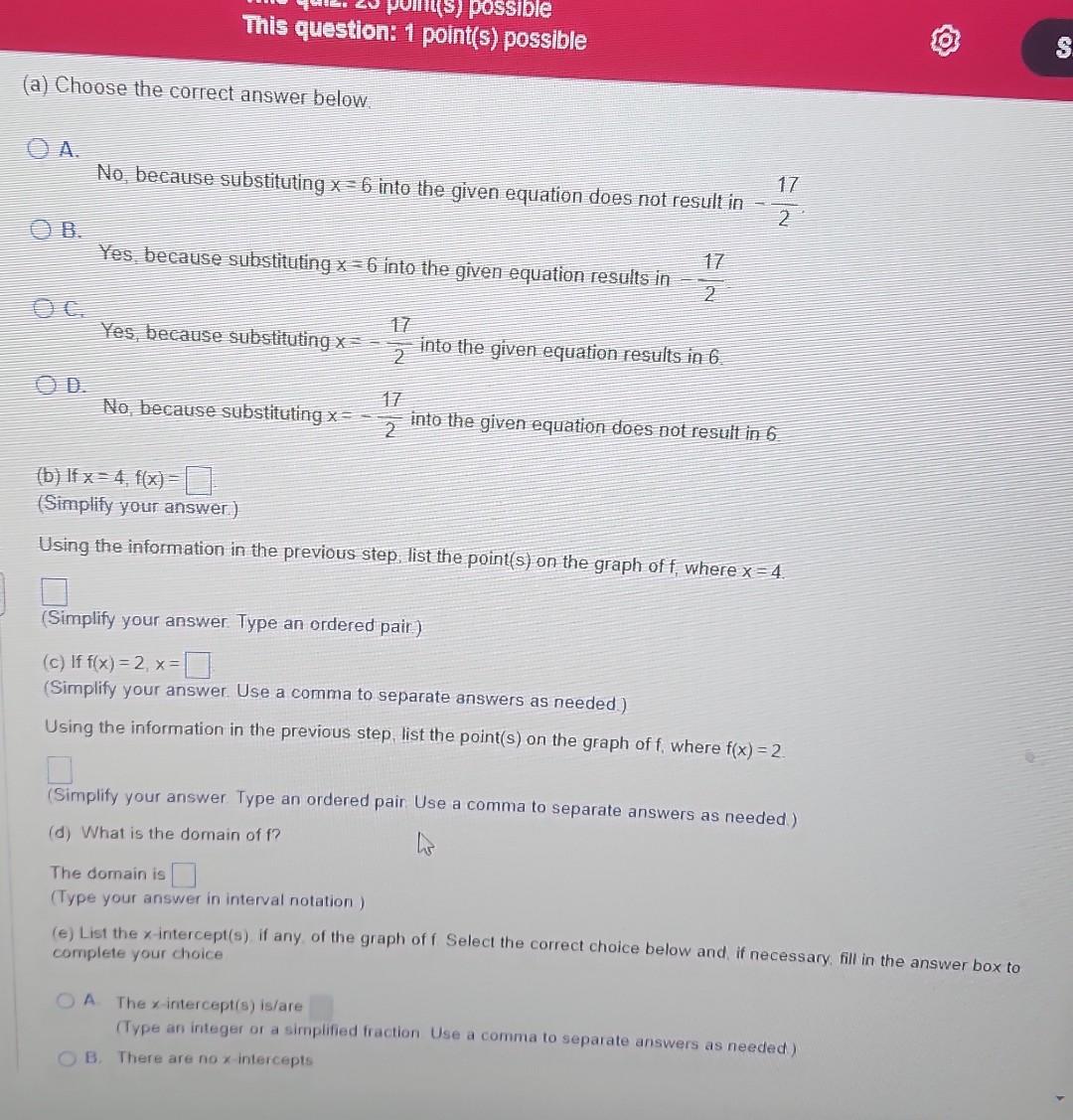 Solved Answer the questions about the following function | Chegg.com