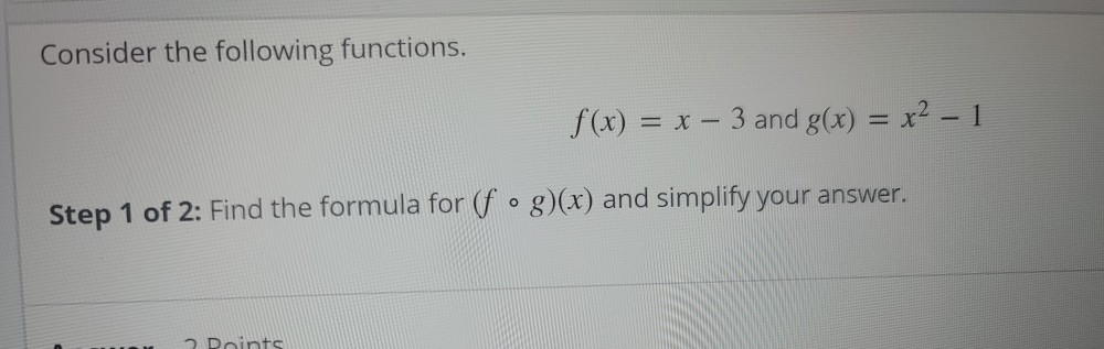 Solved Consider the following functions. f(x) = x - 3 and | Chegg.com