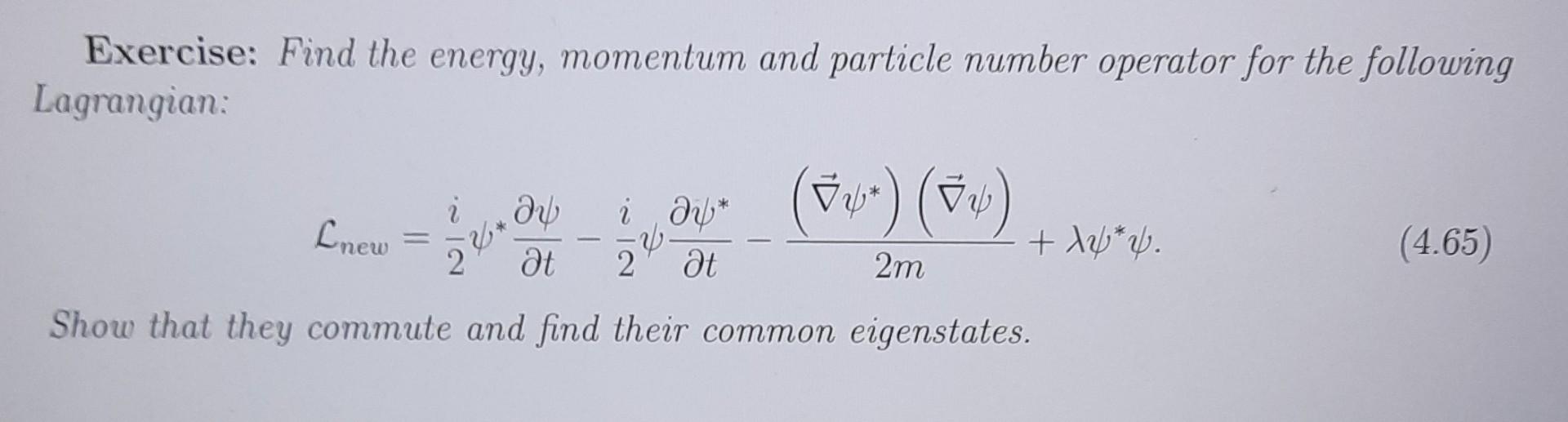 Solved Exercise: Find the energy, momentum and particle | Chegg.com