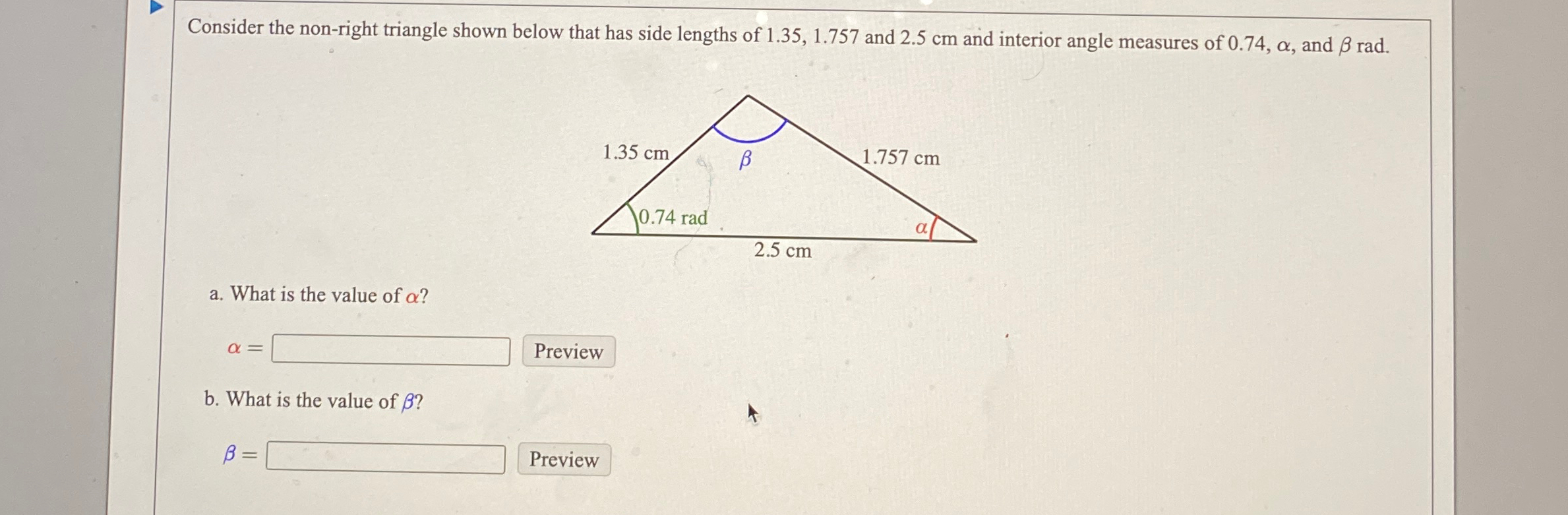 Solved Consider the non-right triangle shown below that has | Chegg.com