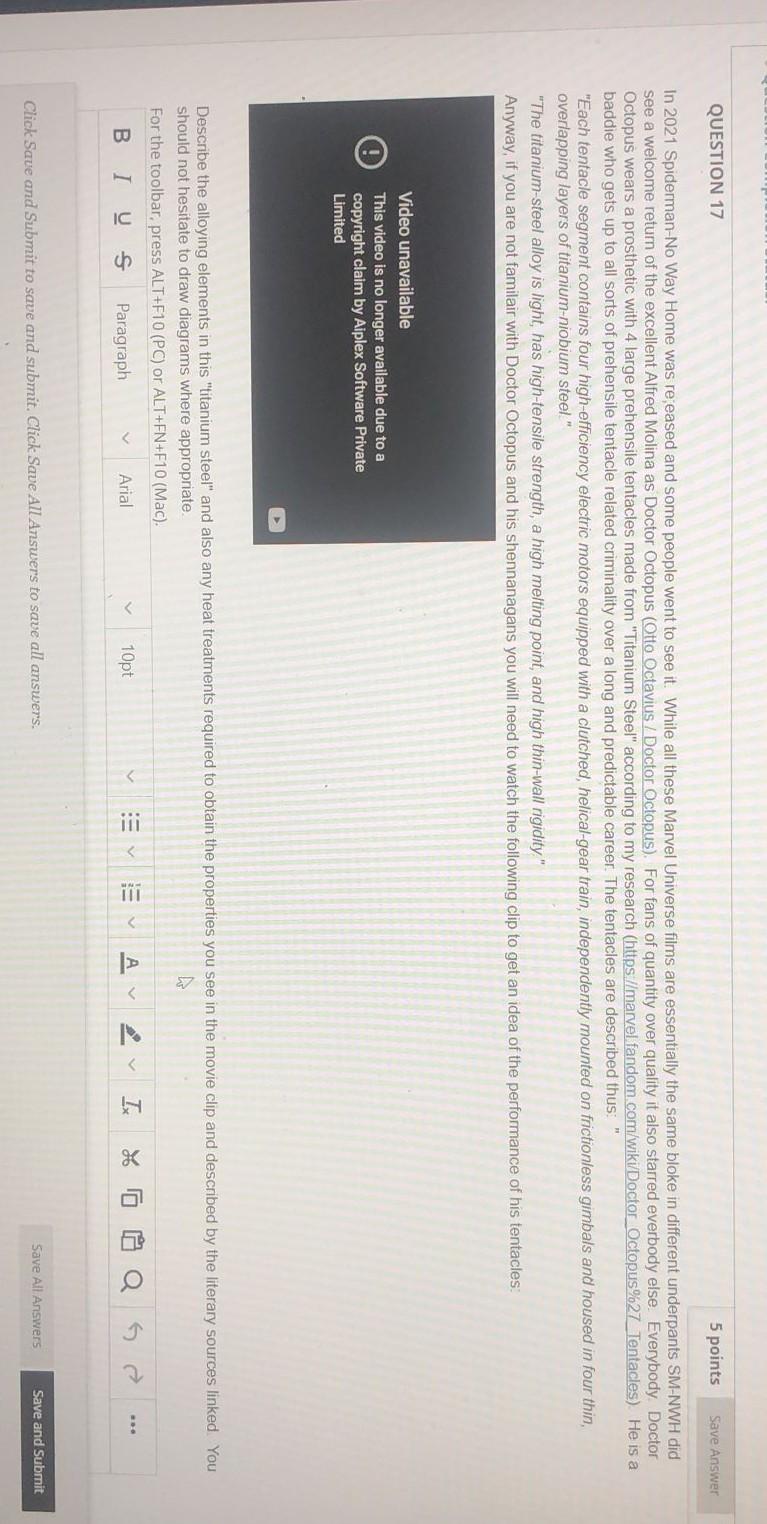 Solved QUESTION 17 5 points Save Answer In 2021 Spiderman-No | Chegg.com