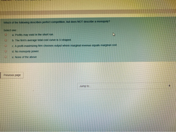 Solved Which Of The Following Describes Perfect Competition Chegg