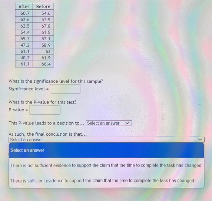Solved A manager wishes to see if the time (in minutes) it | Chegg.com