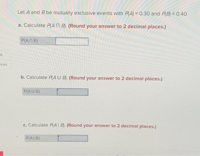 Solved Let A And B Be Mutually Exclusive Events With P(A) = | Chegg.com