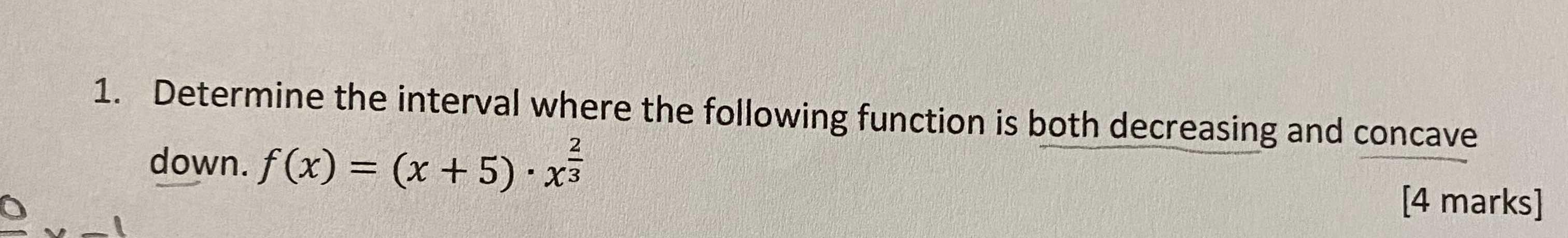 Solved determine the interval where the following function | Chegg.com