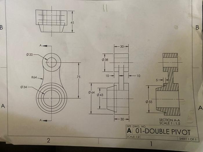 Solved step by step on how to do this on solidworks, using | Chegg.com