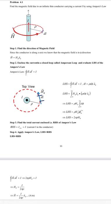 Solved Problem 4.1 Find the magnetic field due to an | Chegg.com