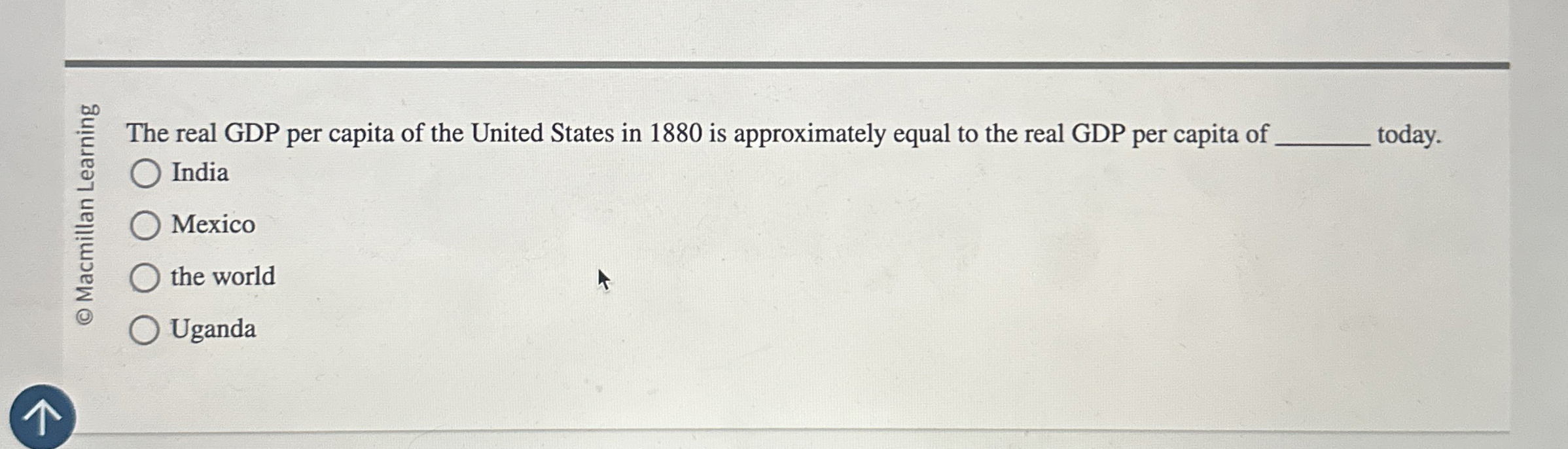 Solved The real GDP per capita of the United States in 1880 | Chegg.com