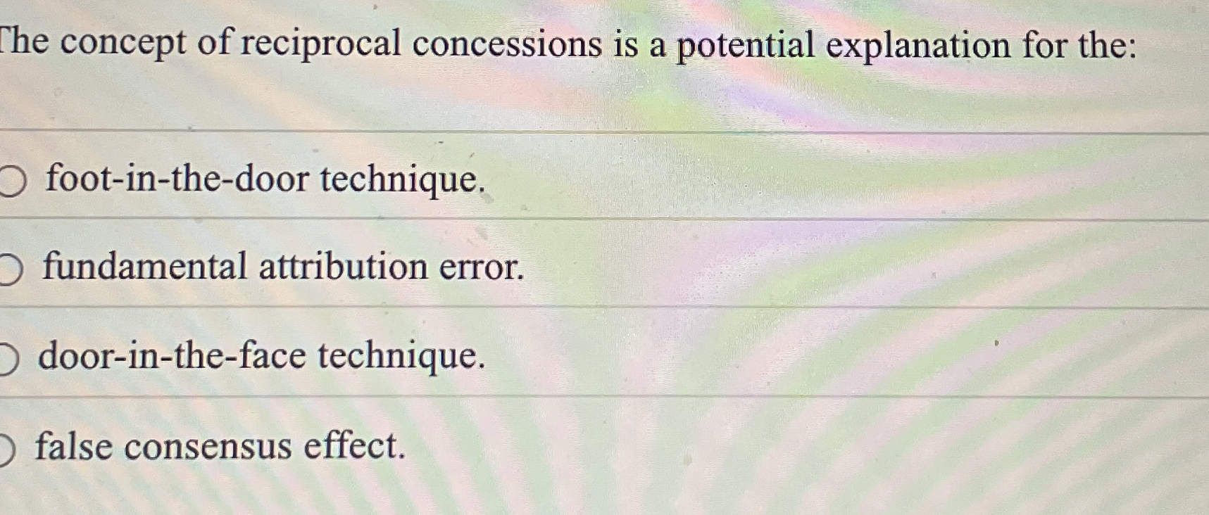 Solved The concept of reciprocal concessions is a potential | Chegg.com