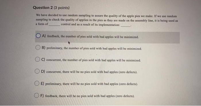 Solved Question 2 (3 points) We have decided to use random | Chegg.com