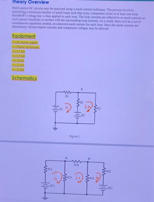 Solved Theory Overview Multi-source DC circuits may be | Chegg.com
