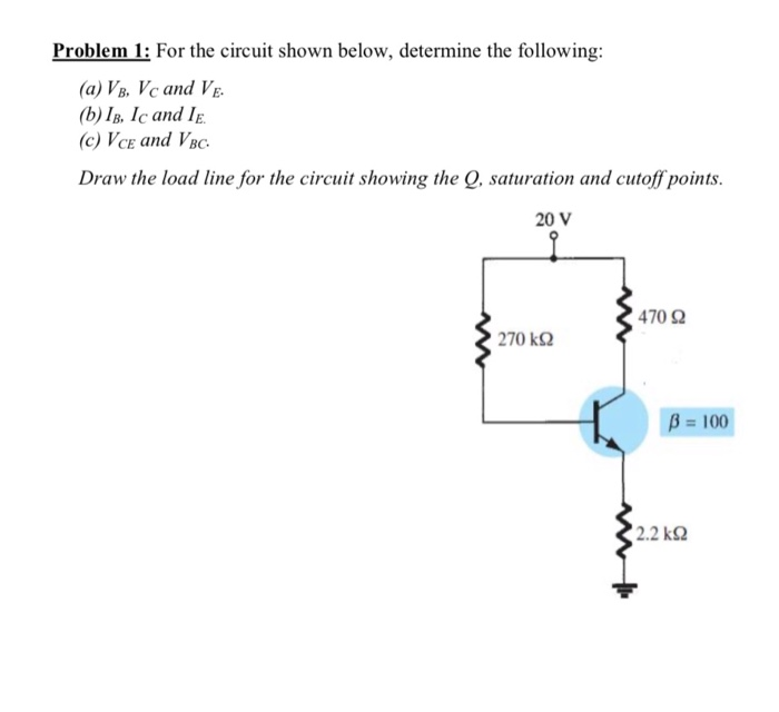 Solved Problem 1: For The Circuit Shown Below, Determine The | Chegg.com