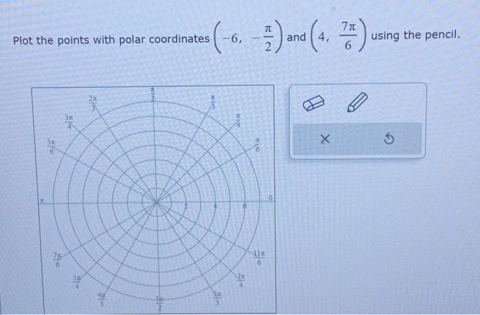 Solved Plot the points with polar coordinates (−6,−2π) and | Chegg.com