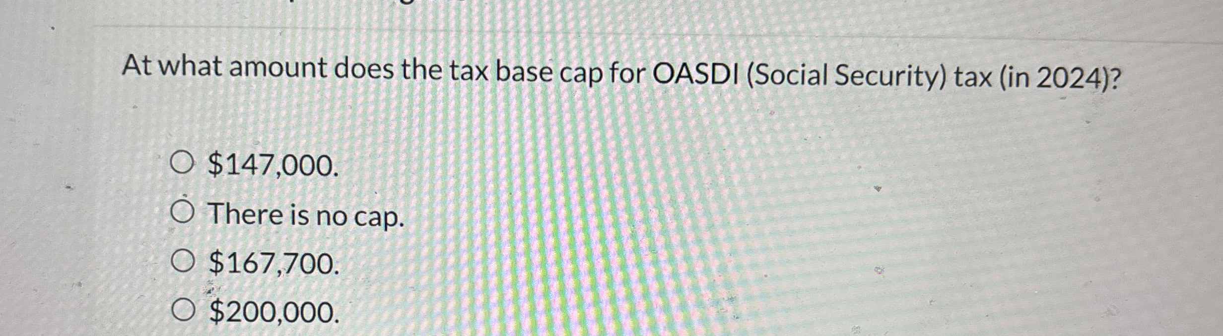 Solved At what amount does the tax base cap for OASDI | Chegg.com