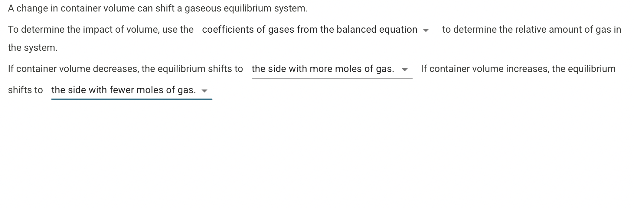 Solved A change in container volume can shift a gaseous | Chegg.com