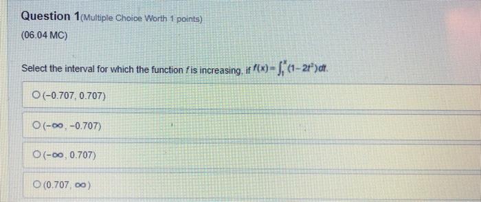 Solved Question 1 Multiple Choice Worth 1 points) (06.04 MC) | Chegg.com