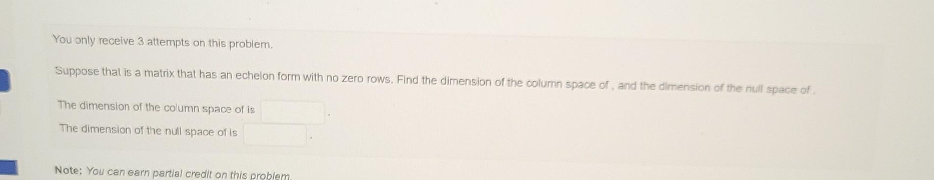 Solved You only receive 3 attempts on this problem. Suppose | Chegg.com