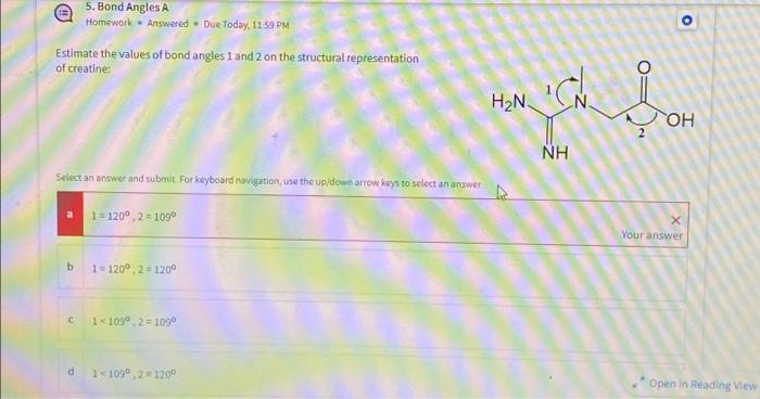 Solved Estimate The Values Of Bond Angles 1 And 2 On The | Chegg.com