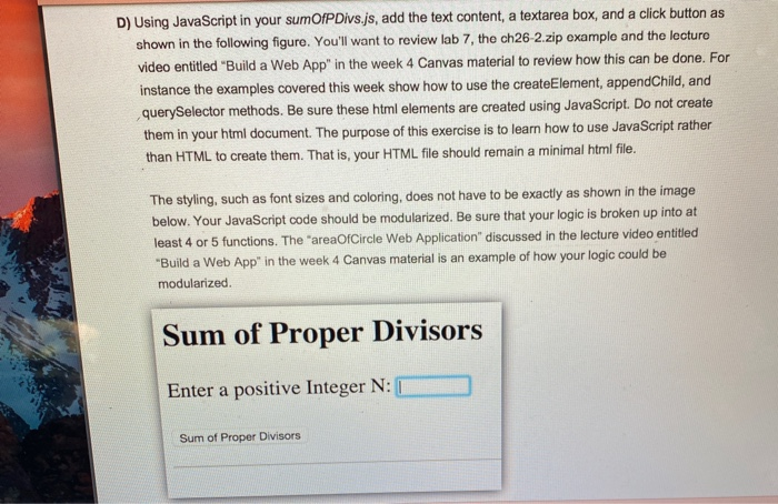 Solved 2. [30 pts] sumOfPDivs.html, sum OfPDivs.css and | Chegg.com