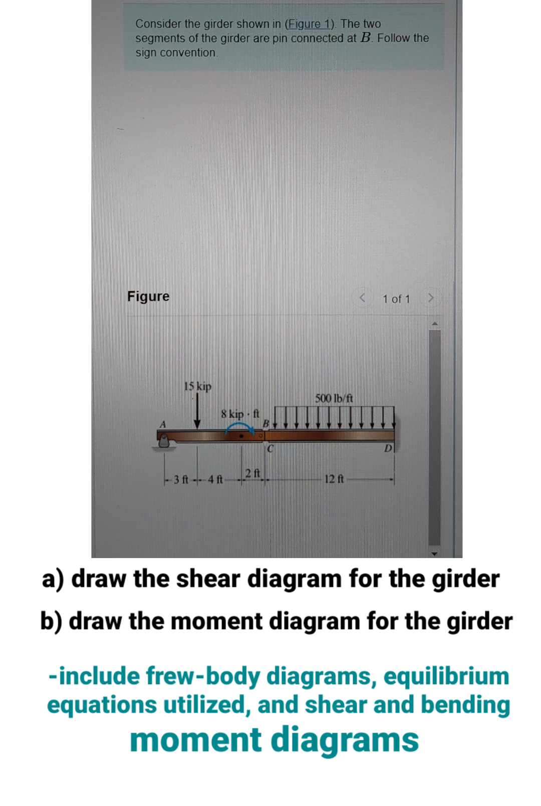 Solved Consider the girder shown in (Figure 1). The two | Chegg.com