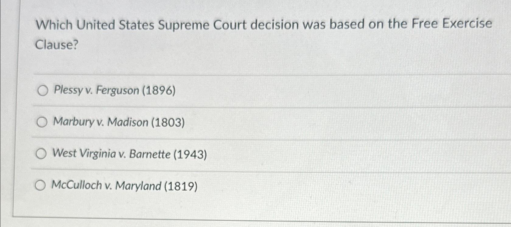 Solved Which United States Supreme Court Decision Was Based | Chegg.com