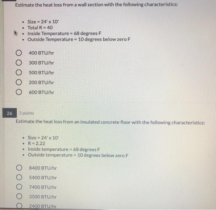 Solved Estimate the heat loss from a wall section with the | Chegg.com