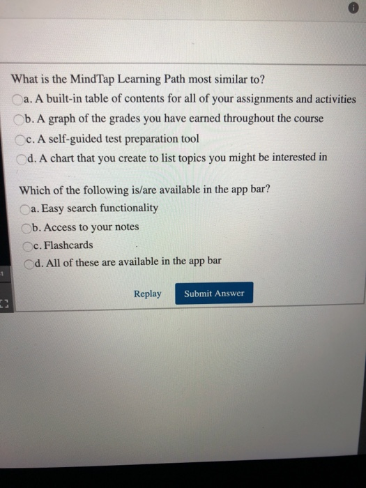 Solved: What Is The MindTap Learning Path Most Similar To?... | Chegg.com