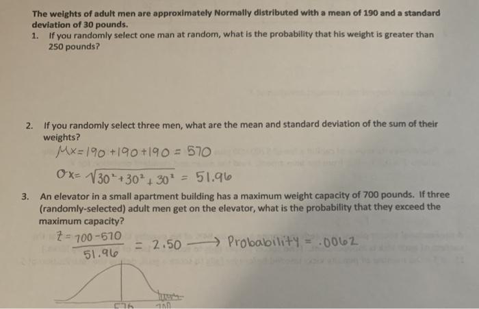 solved-the-weights-of-adult-men-are-approximately-normally-chegg