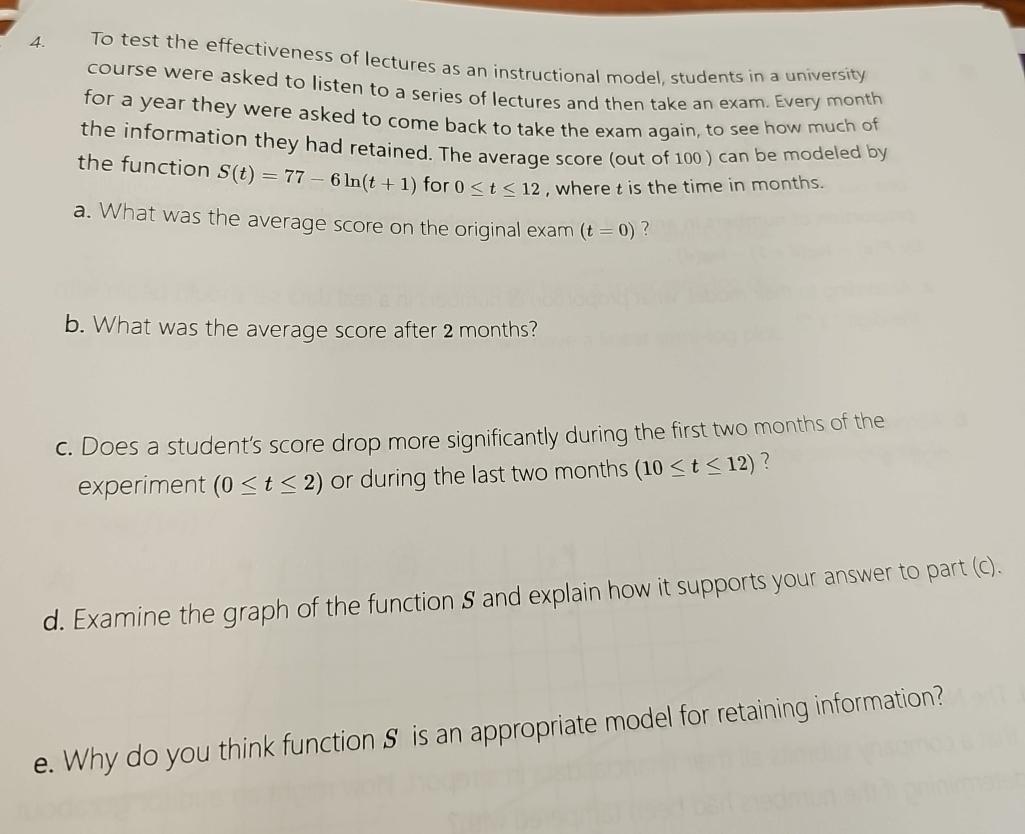 Solved To test the effectiveness of lectures as an | Chegg.com