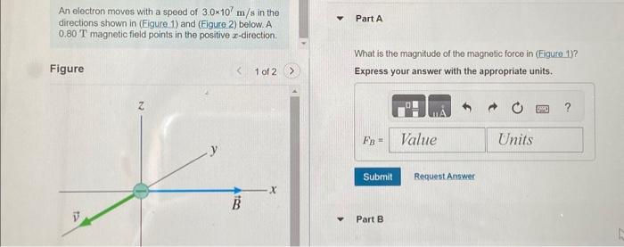 Solved An electron moves with a speed of 3.0×107 m/s in the | Chegg.com