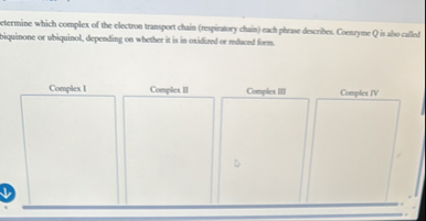 Solved etermine which complex of the electron transport | Chegg.com