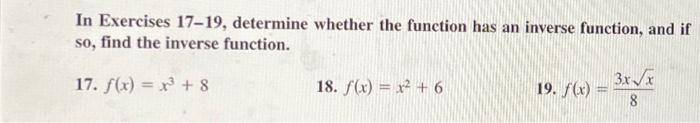 Solved In Exercises 17-19, determine whether the function | Chegg.com