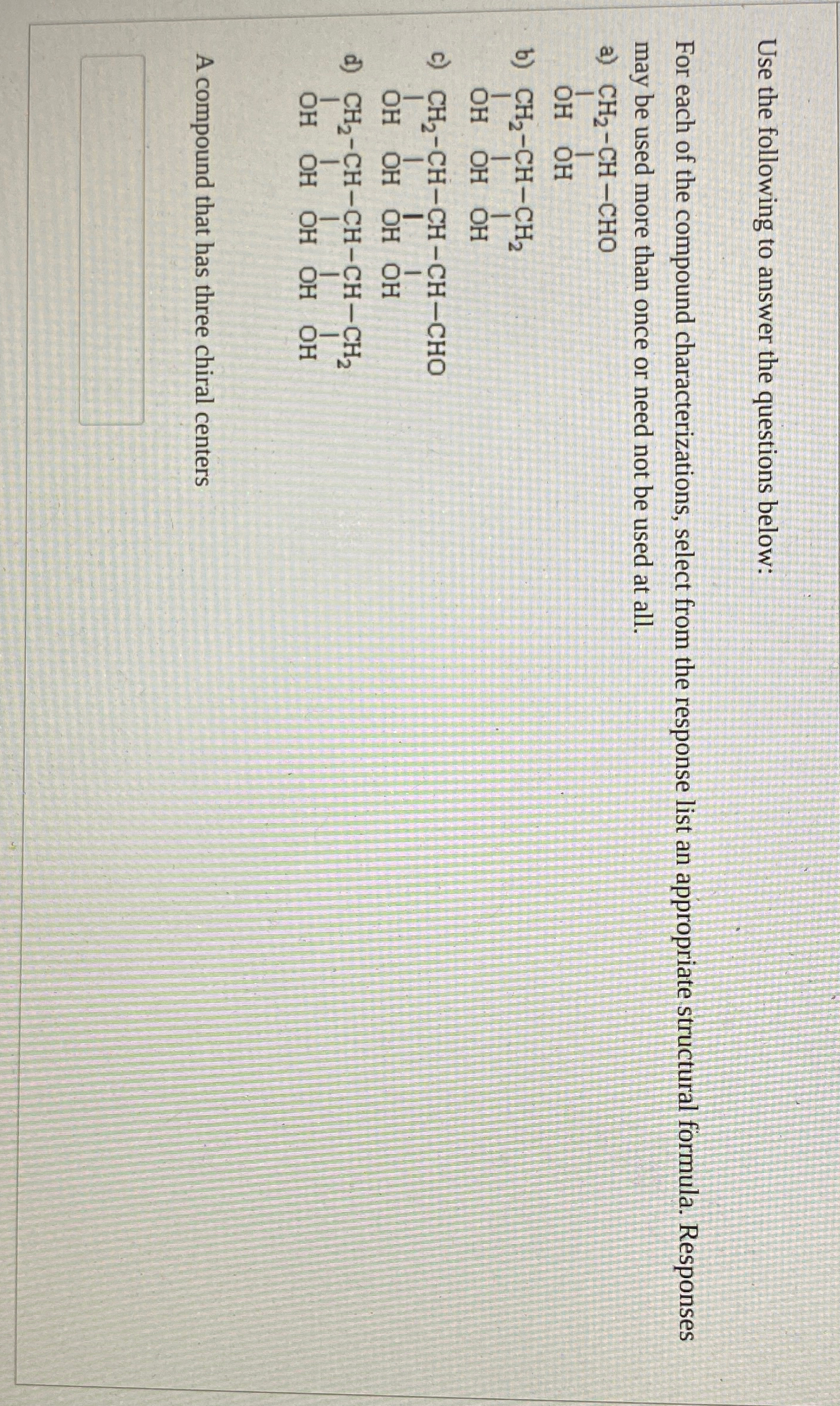 Solved Use the following to answer the questions below:For | Chegg.com