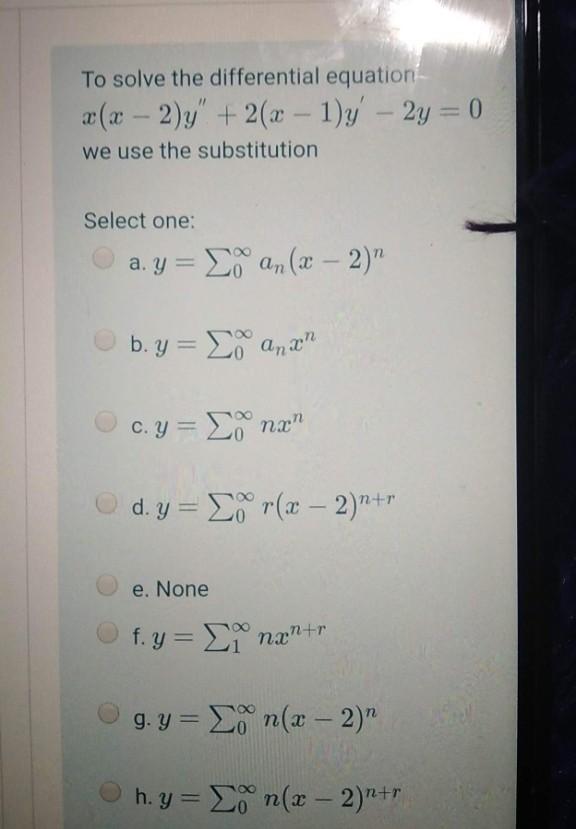 Solved To Solve The Differential Equation X X 2 Y 2 Chegg Com